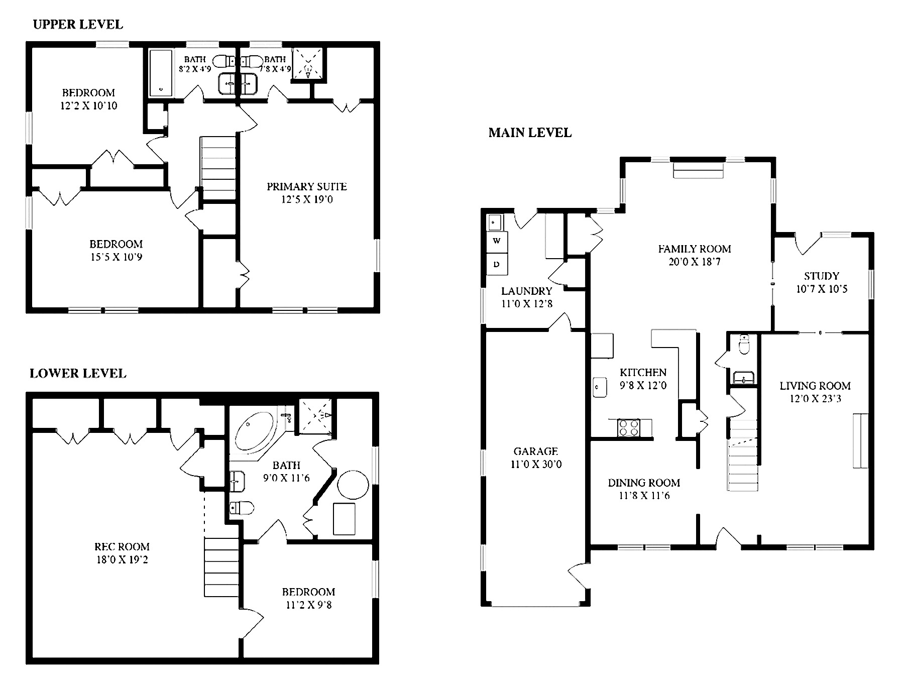 Three-Level Home — Upper / Main / Lower