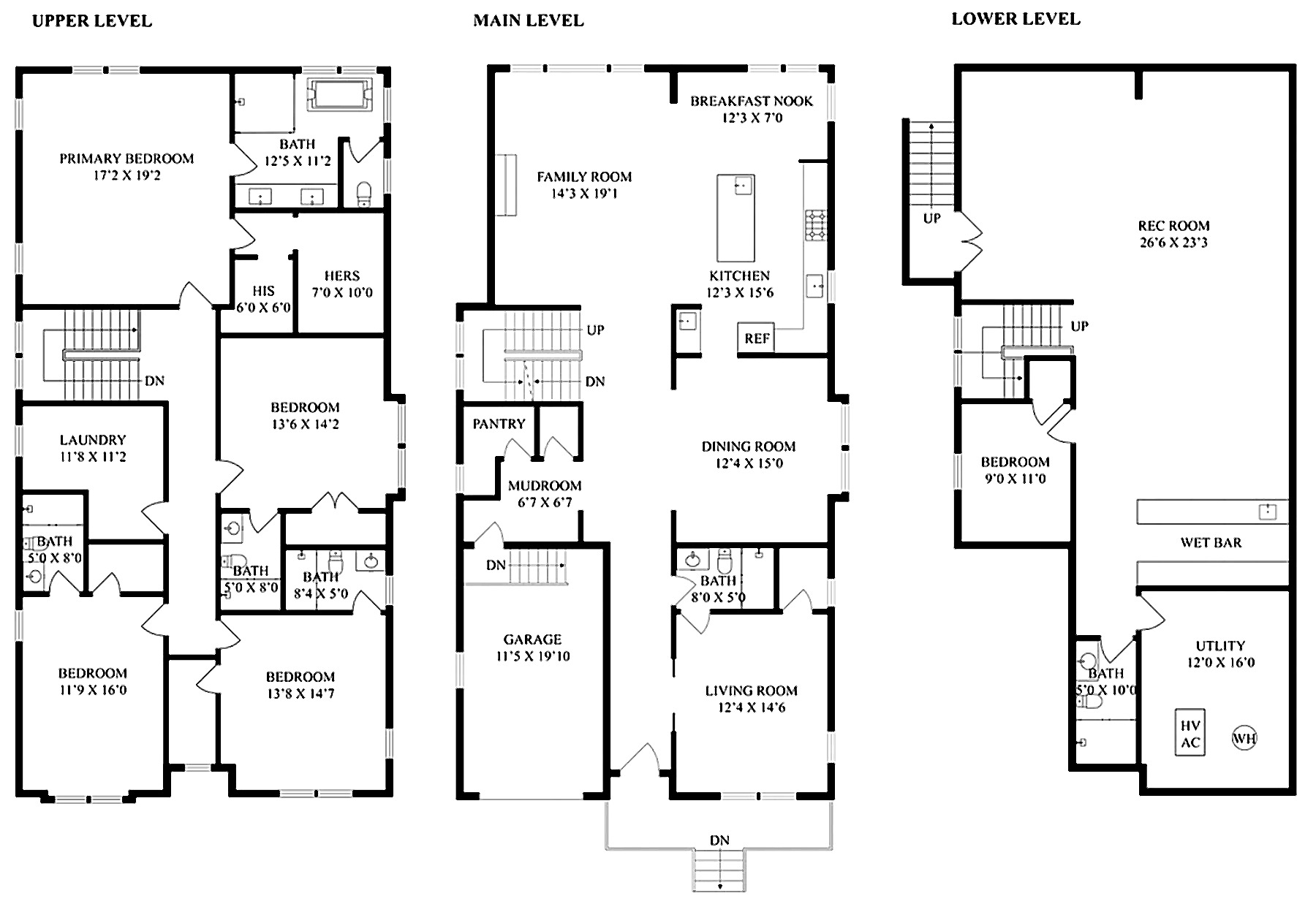 Luxury Three-Level — Detailed Layout